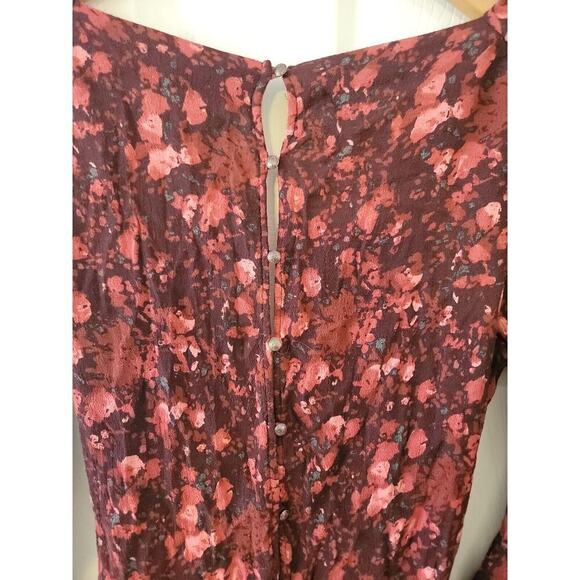 Free People Romper SZ Large All The Right Ruffles Faux Wrap Dark Floral Coquette - Picture 10 of 14
